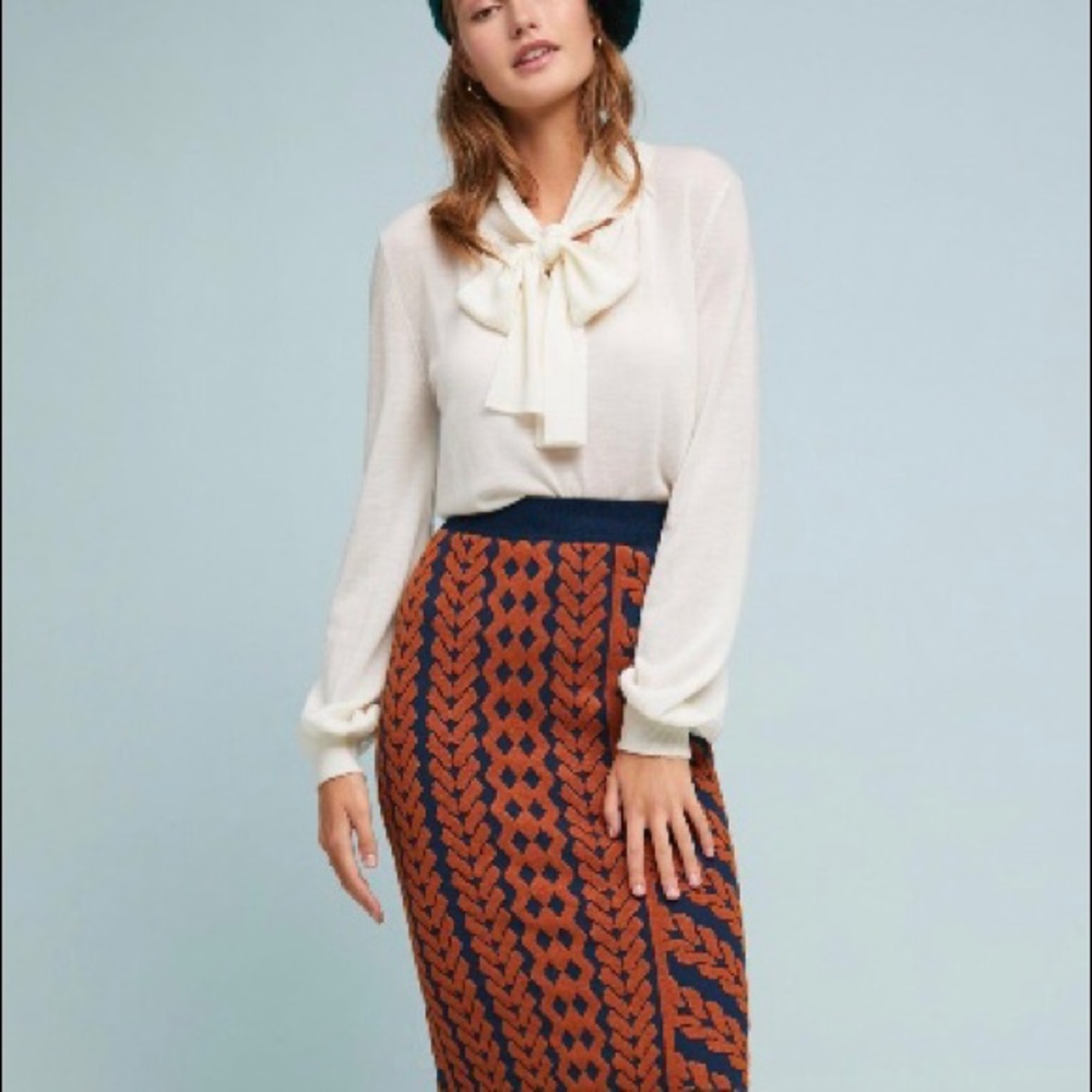 Anthropologie MAEVE geometric pencil skirt